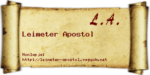Leimeter Apostol névjegykártya
